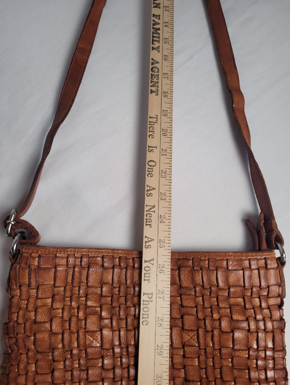 Vilenca Holland Brown Leather Woven Hobo Adjustable Crossbody Bag Purse - Picture 11 of 11